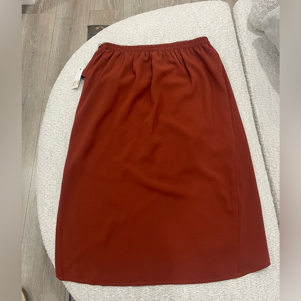 Chic Asymmetrical Rust Skirt - Picture 2 of 2